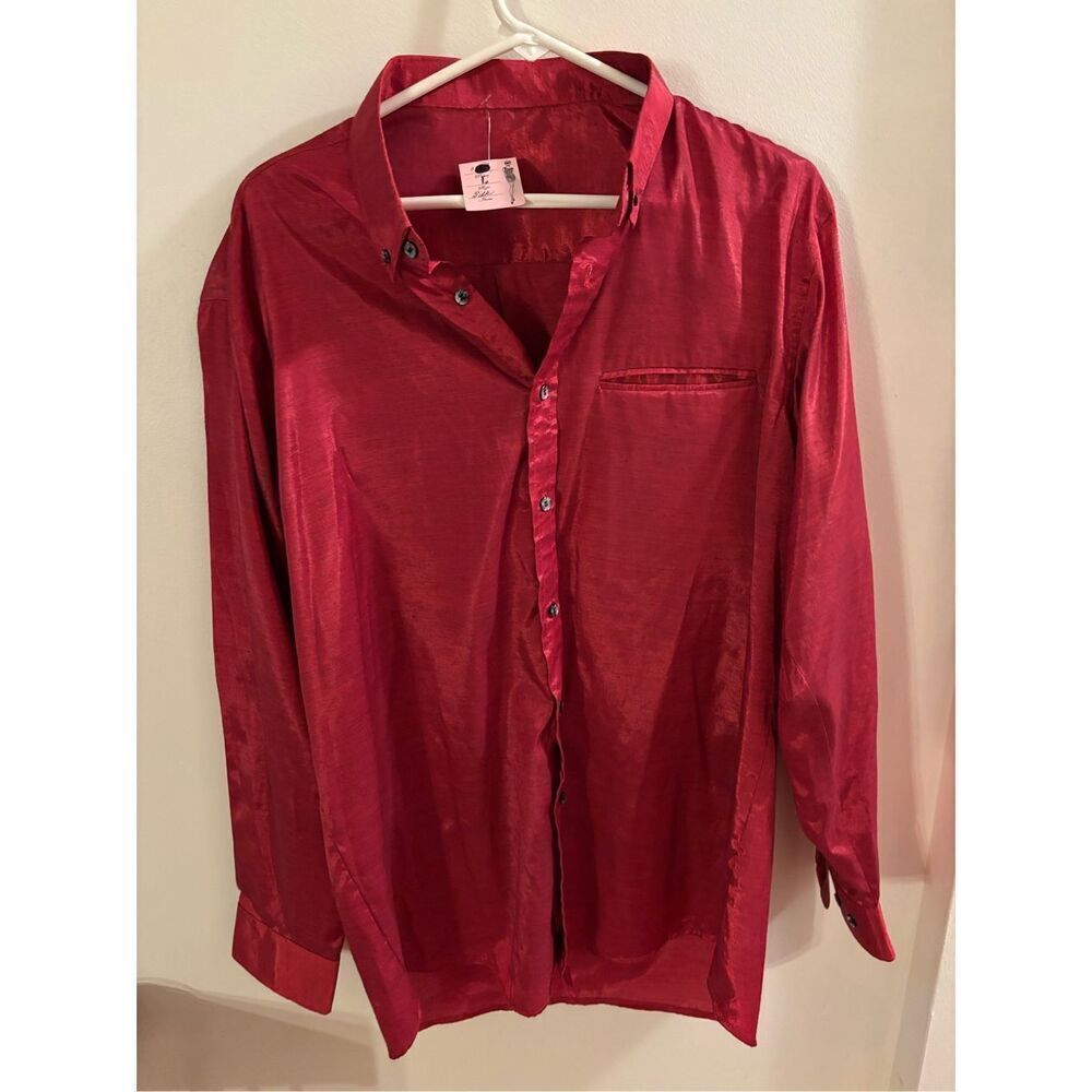 Pretty Parlor Boutique Red Silk Blouse